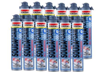 Soudal Soudafoam All Seasons click & fix pur 750ml 12 bussen