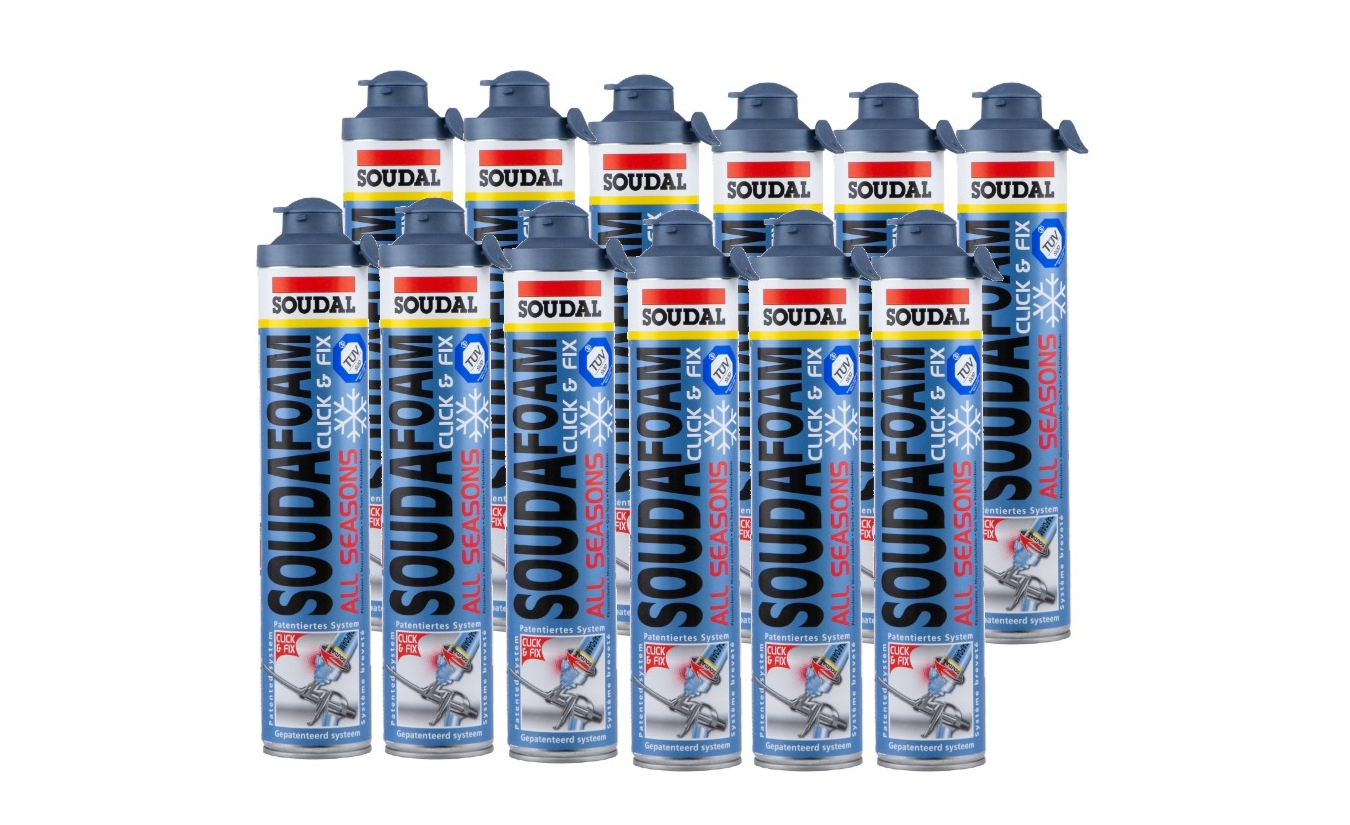 Soudal Soudafoam All Seasons click & fix pur 750ml 12 bussen