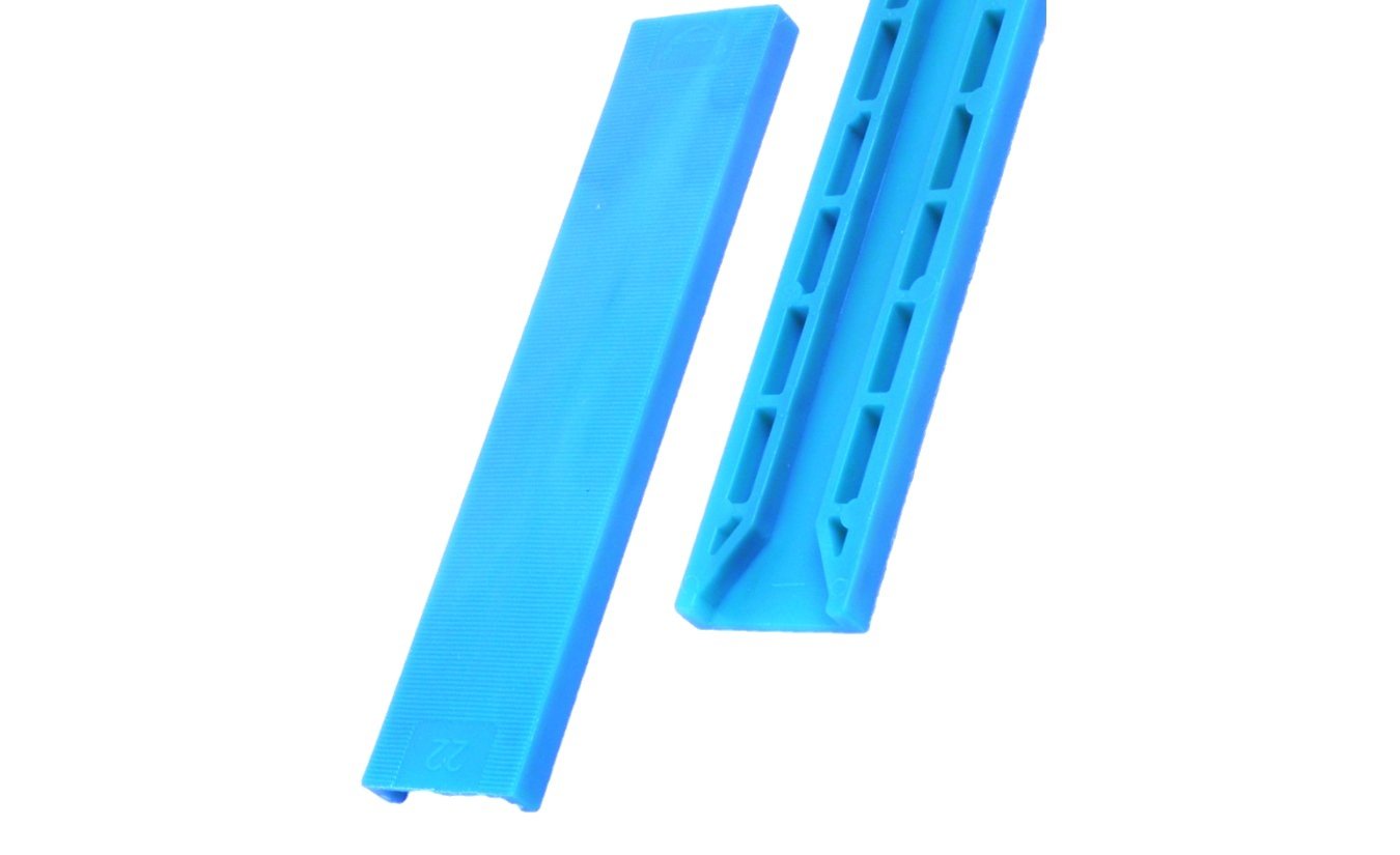 Tunnel beglazingsblokjes (100x30x2mm) blauw - per 100 stuks