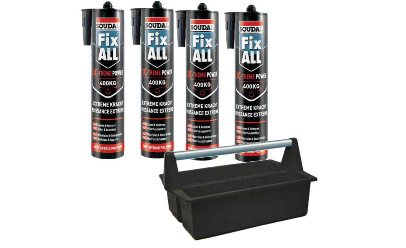 4x Soudal Fix All X-treme power + draagbak