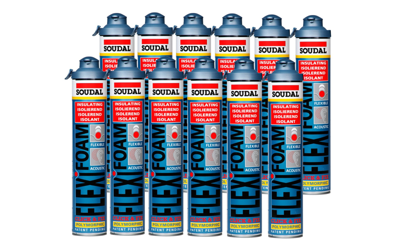 Soudal Flexifoam Click & Fix 750ml blauw 12 bussen