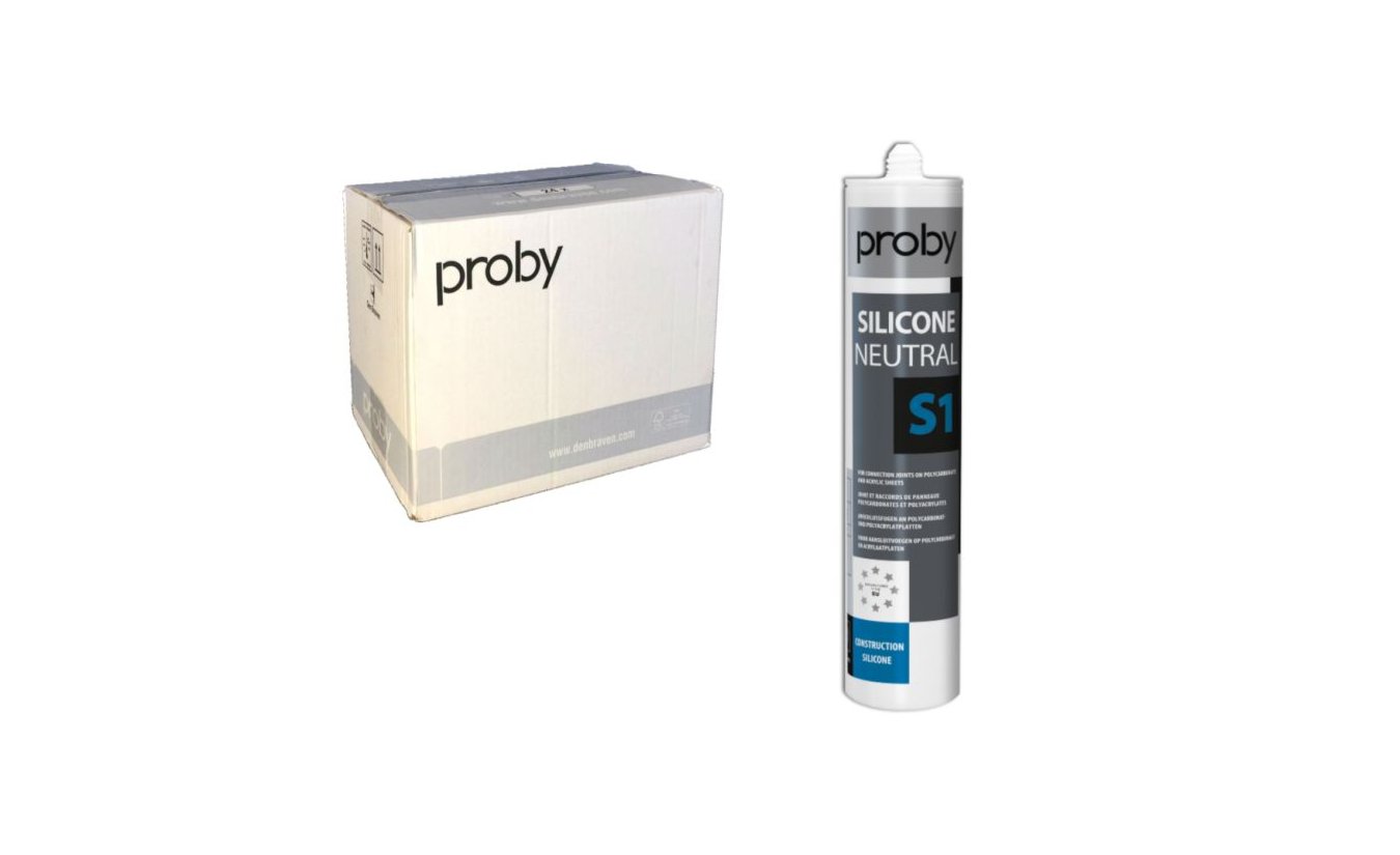Proby S1 neutrale siliconenkit transparant doos 24 kokers
